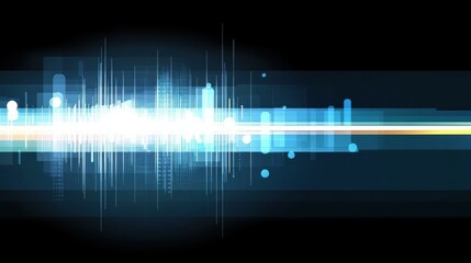 Aufkleber - Abstract sound wave graphic with blue tones representing audio visualization.
