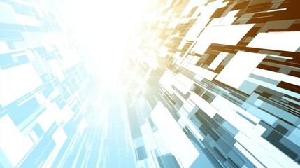 Fototapete - Abstract digital background with dynamic lines and light effects.
