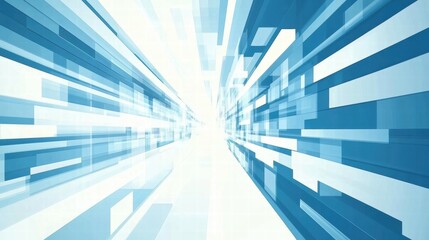 Poster - Abstract blue digital background with lines creating a sense of depth and motion.
