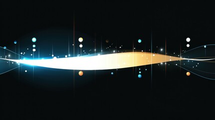 Poster - A digital abstract design featuring glowing lines and colorful orbs against a dark background.