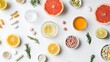 © Chandlerlikes - Stylish flat lay of various health supplements and vitamins on a clean, white background for a wellness brand ad