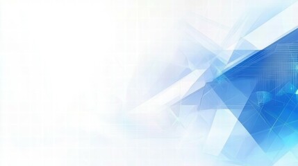Poster - Abstract blue and white geometric background for digital design or presentations.