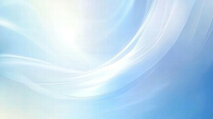 Aufkleber - A soft, abstract background with flowing light blue and white waves.