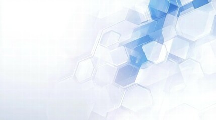 Aufkleber - Abstract geometric background with blue and white hexagonal shapes for design purposes.