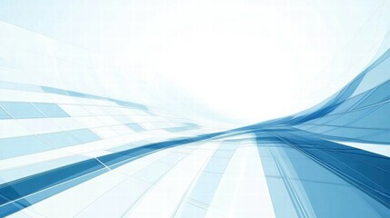 Aufkleber - Abstract blue and white background with flowing lines and shapes, suggesting motion and depth.