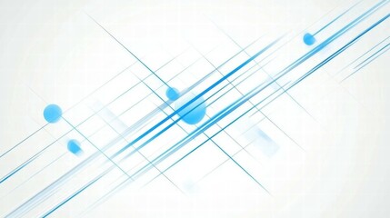 Aufkleber - Abstract blue and white background with intersecting lines and circles for digital design.