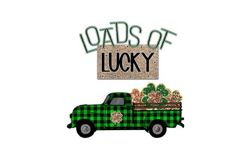 Loads of Lucky, St. Patrick's Day Sublimation T Shirt Design