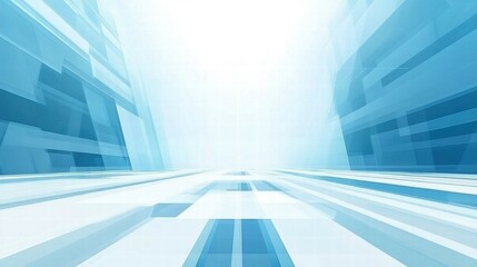 Leinwandbilder - Abstract blue geometric background with a sense of depth and perspective.
