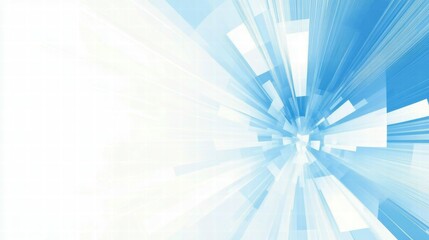 Fototapete - Abstract blue background with dynamic light effects and geometric shapes.