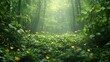 © vanilnilnilla - Lush Botanic in a Serene Forest Glade with Diverse Plant Life and Impressionist Aesthetics