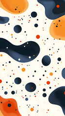 Wall Mural - Abstract Orange Blue Dots Shapes Pattern Background Mobile Wallpaper Design.