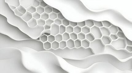 Wall Mural - Abstract White Honeycomb Pattern Background Texture for Design.