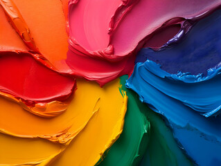 Canvas Print - vibrant swirls of colorful paint create a dynamic and artistic visual, perfect for creative projects