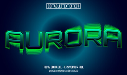 Wall Mural - aurora editable text effect