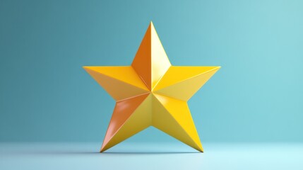 Wall Mural - Yellow star on blue background.