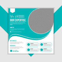Professional medical healthcare service social media post template design.