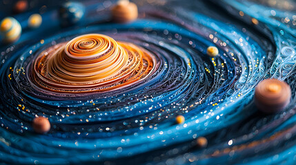 Cosmic Swirl Paper Art Illustration