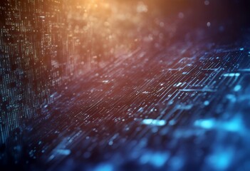 Wall Mural - information abstract data technology background blue concept binary code related
