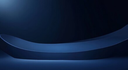 Poster - Abstract dark blue curved platform background.