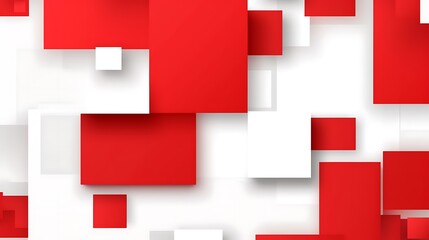 Wall Mural - Abstract Red And White Square Geometric Design