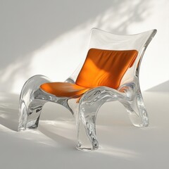 Sticker - Glass Chair with Orange Seat