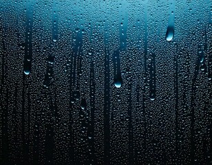 Wall Mural - condensation water drops on black window background, creating a textured appearance. rain droplets a