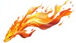 © sangkribo - Fiery fox-like creature in motion, rendered in vibrant orange and yellow flames against a white background.