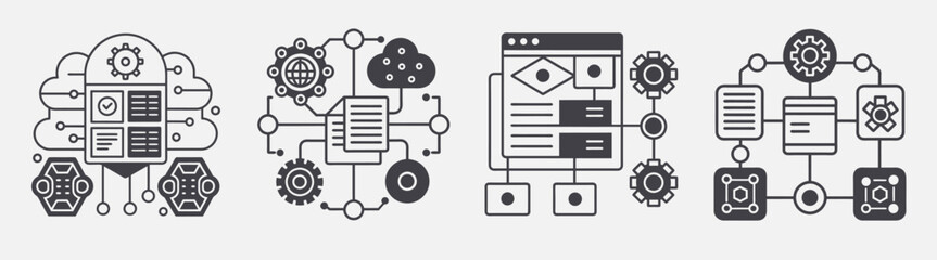 set machine learning application template design lot options for business, development function efficiency implementation