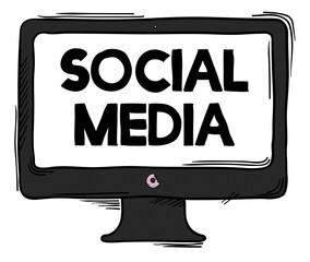 Wall Mural - png social media text pastel doodle cartoon clipart