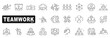 © tutti_frutti - Set of teamwork related line icons. Together, partnership, cooperation etc. Editable stroke.