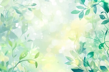 Soft green foliage with a dreamy light background creating a tranquil atmosphere for design projects and nature themes