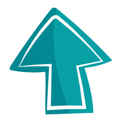 Wall Mural - png teal arrow hand drawn sticker, transparent background