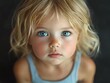 © Bussakon - Captivating Closeup Portrait of Gentle Toddler with Thoughtful Gaze and Rosy Cheeks