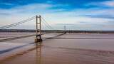 Aerial view of the Humber Bridge at East Riding of Yorkshire.