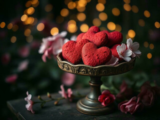 Wall Mural -  Valentine’s Red Velvet Heart Cookies