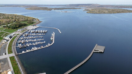 Wall Mural - Seebrücke und Marina am Geiseltalsee bei Braunsbedra