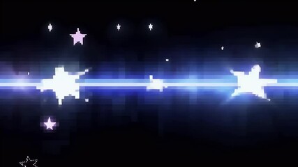 Wall Mural - Explore retro space aesthetic pixel art stars gliding horizontally looping animation perfect vintage inspired visual designs