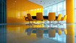 © Lubos Chlubny - Yellow chairs around a modern round table in a meeting room