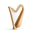 © padungsak - A beautifully crafted wooden harp showcasing elegant curves and strings, perfect for music enthusiasts and art lovers.