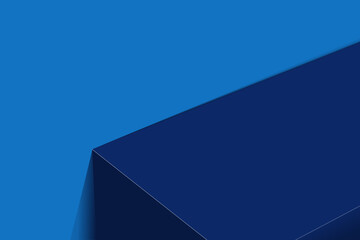 Wall Mural - the corner of the blue table with light shining down, blank blue product studio background, stage, p