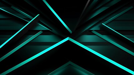 Abstract teal and black geometric design lines