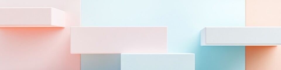 Aufkleber - Pastel Geometric Abstract Background with Cubes