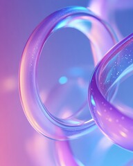 Aufkleber - Transparent Abstract Circles with Soft Pastel Gradients and Glowing Points of Light