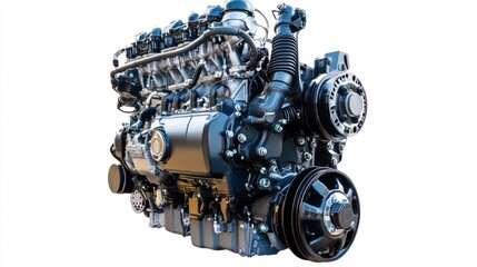 Fototapete - A detailed illustration of a mechanical engine showcasing its components and design.
