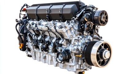 Poster - A detailed image of a modern internal combustion engine showcasing its components.