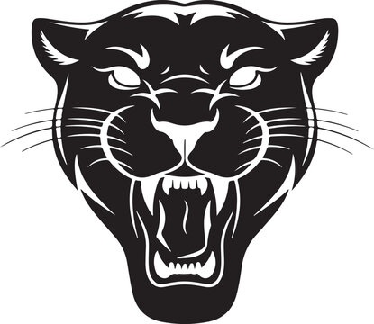 Angry panther face silhouette vector design 