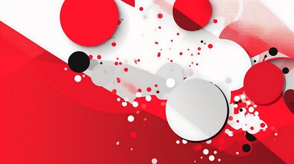 Wall Mural - Abstract Red and White Circle Design