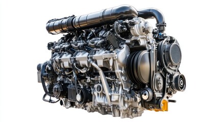 Poster - A detailed view of an automotive engine showcasing its components and design.