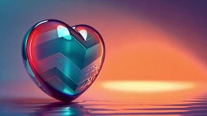 Poster - This Colorful heart-shaped item reflecting light, perfect for expressing love on Valentines Day.