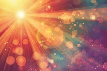 Wall Mural - vector summer background with sun burst and space for message.